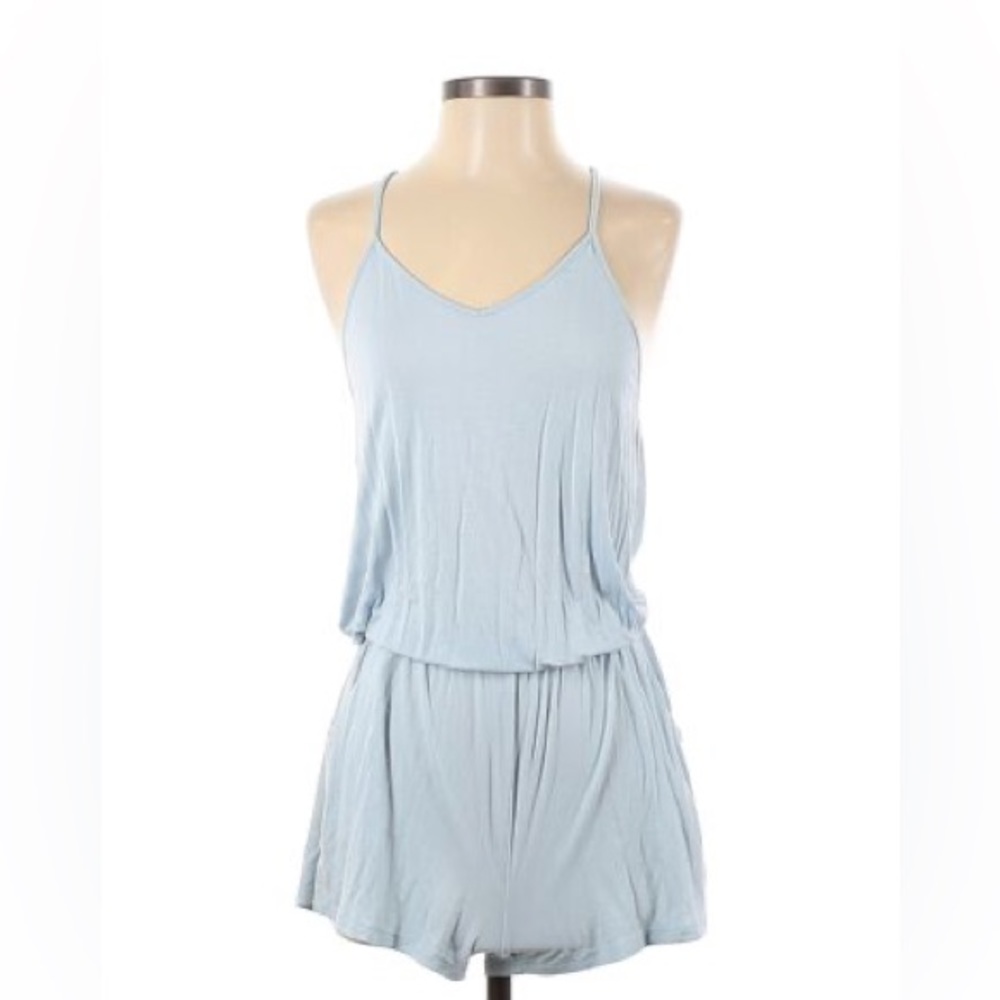 Light Blue Spaghetti Strap Romper Medium
